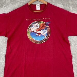 Steve Miller Band Tour Shirt Mens XL Red 2012 2013 Pegasus Graphic Tee Y2K